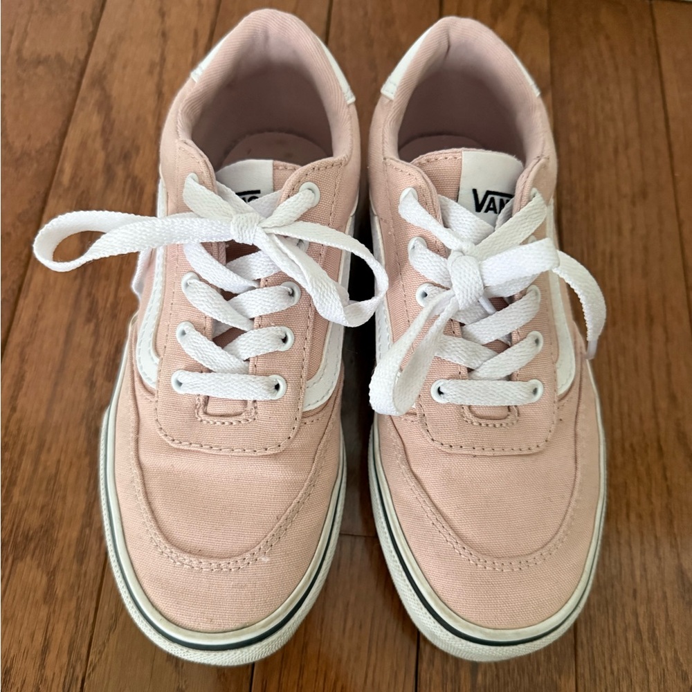 Vans Blush Pink and White Canvas Shoes Kids
